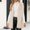 Beige, variant on Women's Plus Size White Faux Fur Coat Turn-Down Collar Long Sleeve Warm Long Coat