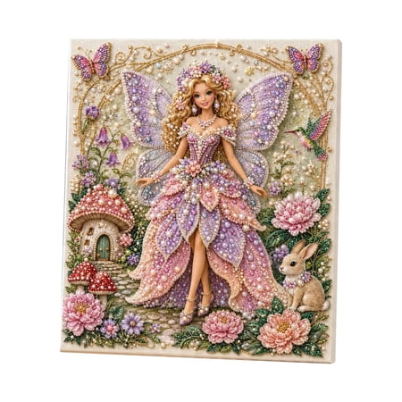 Diamond Pearl Painting Princess Decorative Art Kit DIY Decorative Art Project for Home Princess Painting Craft for Bedroom Wall Display Creative Hobby and Wall Art B