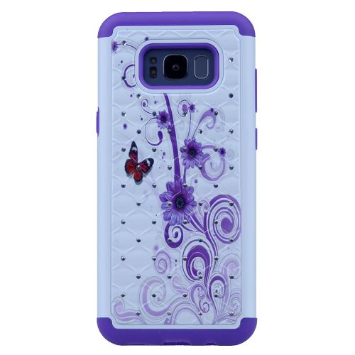 TopSave Étui de Protection Bling Diamond Defender 2 en 1 TPU PC Antichoc Armure Pailletée pour Samsung S8 Plus,05