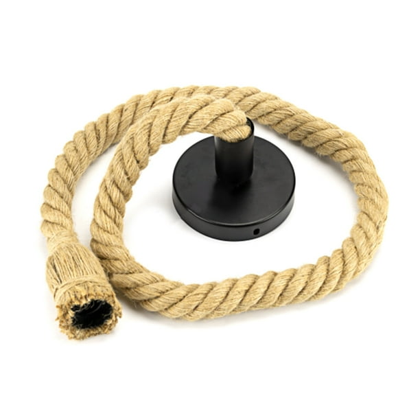 Portalámparas E27 cuerda de cáñamo Vintage cable de alambre eléctrico para Ehuebsd bombilla E27 Edison luz colgante dobleindividual Yute Natural