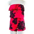 thumbnail image 1 of Favant Hibiscus Strapless Ruffle Short Romper Jumpsuit with Pockets, 1 of 4