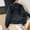 Black, variant on Goodtrade8 Womens Jacket Fleece Plus Size Bomber Jackets Crew Neck Long Sleeve Button Solid Color Casual Women's Winter Tops