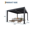 thumbnail image 2 of Memoryfield 12x16 FT Aluminum Louvered Pergola, Outdoor Patio Pergola with Adjustable Roof & Drainage System, Heavy-Duty Frame for Deck & Backyard, Gray, 2 of 8