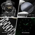 thumbnail image 4 of Reloj de oro para hombre, reloj de vestir de negocios de cuarzo analógico, fecha, acero inoxidable, clásico, de lujo, luminoso, resistente al agua, informal, para hombre, negro, 4 of 5