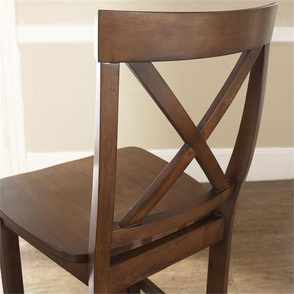 Crosley Furniture 30" Wood X Back Bar Stool in Mahogany (Set of 2)