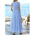 thumbnail image 5 of PRETTYGARDEN Summer Dresses for Women Sundresses Sleeveless V Neck Eyelet A Line Flowy Beach Vacation Spring Maxi Dress, 5 of 9