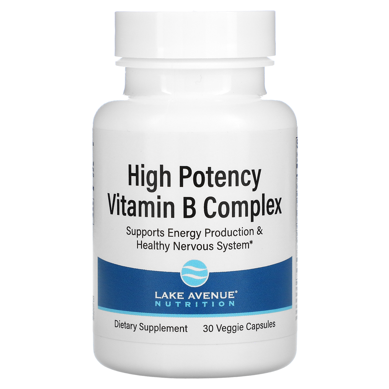 High Potency Vitamin B Complex, 30 Veggie Capsules, Lake Avenue