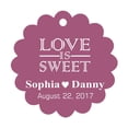 thumbnail image 1 of 100 PCS Love is Sweet Custom Made Scallop Edge Rong Hang Tags Personalized Wedding Party Favor Gift Tags, 1 of 1