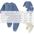 thumbnail image 3 of Gubotare Fall Toddler Baby Boy Outfit Polo Long Sleeve Sweatshirt Pullover Top+ Pants Solid Waffle Knit Clothes 2PCS Set Beige,Size 3-4 Years, 3 of 4