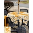 thumbnail image 4 of Outdoor Tablecloth with Umbrella Hole & Zipper, Orange Yellow Starfish Coastal Square Tablecloth 54x54 Inch, Ocean Nautical Beach Coral Shell Patio Table Cover Waterproof Table Cloth for Picnic/Party, 4 of 7