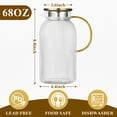 thumbnail image 5 of Topsome 2 Liter 68 oz Glass Pitcher with Lid, Classic Vertical Stripes Water Pitcher with Handle for Fridge, Glass Pitcher for Hot and Cold Beverages, Tea, Juice, Cold Brew Coffee, Milk, 5 of 8