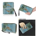 thumbnail image 4 of TSOVTHRID Sea Turtle Palm Leaf Handbag and Wallet Set Womens Tote Bag Blue Top Handle Handbag with Matching Leather Wallet Wood Grain Print Large Capacity Shoulder Satchel Clutch Purse, 4 of 7