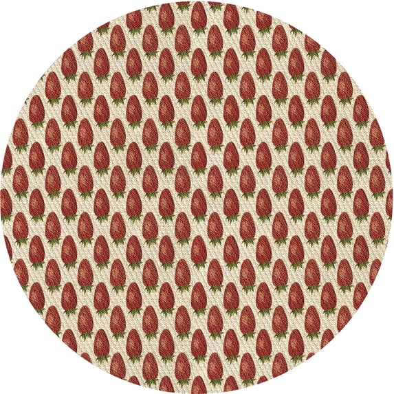 Ahgly Company Machine Washable Indoor Round Transitional Lava Red Area Rugs, 3' Round