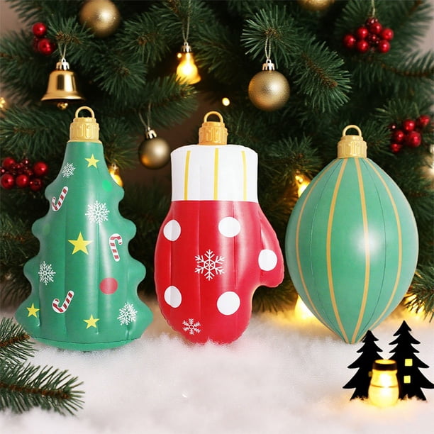 Adornos navideños inflables de PVC, juego de 1 pieza para decoración exterior en patio y porche. Medidas aproximadas: 43 x 72 cm (16,93 x 28,35 pulgadas) Rkxzt