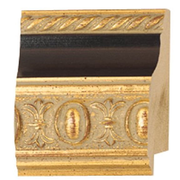 Picture Frame Moulding (Wood) 18Ft Bundle - Traditional Gold Finish - 2.5" Width - 3/4" Rabbet
