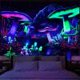 thumbnail image 1 of Mushroom World Tapiz fluorescente Resplandor bajo tela de luz ultravioleta Estética Tmvgtek Para estrenar, 1 of 7