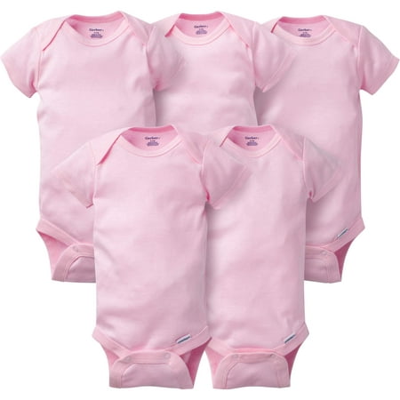 Gerber Newborn Baby Girl Short Sleeve Crafting Onesies Bodysuits,