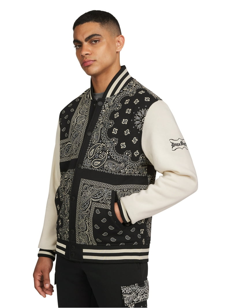 Dogg Supply All Gender Paisley Fleece Varsity Jacket, Men's