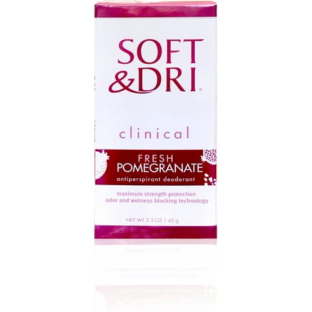 Soft & Dri Clinical Antiperspirant Deodorant Solid, Fresh Pomegranate 2.3 oz