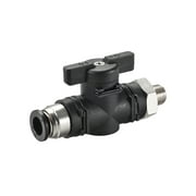 Pneumatic Ball Valve, G1/8 to 8mm Inner Diameter for Air Flow Control, Plastic Nickel Plated Brass Black