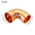 thumbnail image 3 of Uxcell 90 Degrees Elbow Copper Pipe Fitting Short Turn Welding Connection 1 Inch ID, Pack of 10, 3 of 6
