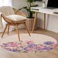 thumbnail image 4 of Round Rugs 3.3Ft, Pink Blue Spring Floral Round Area Rug Washable Indoor Throw Carpet, Rustic Summer Flower Botanical Soft Non Slip Circle Rug for Laundry Room Patio Home Decor Aesthetic, 4 of 8