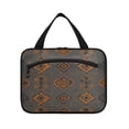 thumbnail image 2 of Travel Hanging Toiletry Bag with 4 Zipped Compartments Waterproof Makeup Accessories Spacious Cosmetic Bag Ancient Art Shapes Medium, 2 of 9
