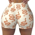 thumbnail image 2 of Haiem Hand Drawn Snake No Front Seam Biker Shorts for Women Yoga Workout Gym Bike Shorts with Tummy Control Moisture-Wicking-Medium, 2 of 9