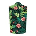 thumbnail image 3 of Button Down Tank Tops for Men Sleeveless Tropical Print Lapel Collared Shirt with Pockets Hawaiian Beach Outfits (L, Dark Green), 3 of 5