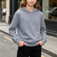 thumbnail image 4 of Amkhujs Boys Shirts Fall Fashion Long Sleeve Lightweight Sweatshirts Casual Loose Solid Pullover Hoodies for Going Out Wear, 4 of 9