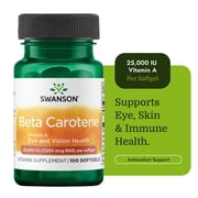 Swanson Beta-Carotene (Vitamin A) 25000 Iu (7500 mcg) 100 Sgels