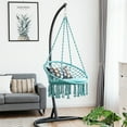 thumbnail image 3 of Patiojoy Hammock Chair Macrame Swing Knitted Mesh Rope Hanging Hardware Kit for Indoor Outdoor Turquoise, 3 of 7