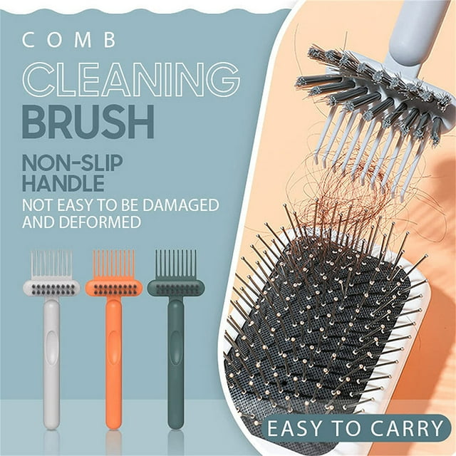Cepillo de limpieza 2 en 1 para peines, herramienta limpiadora de cepillos para el cabello, rastrillo para quitar el polvo del cabello, para uso doméstico y de salón.