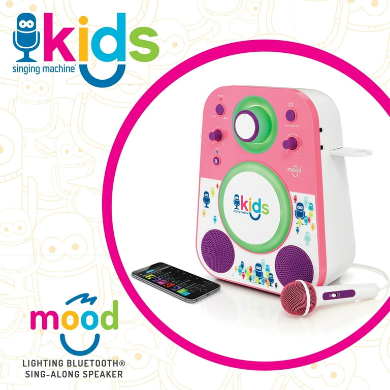 Singing Machine Kids Mood Bluetooth Karaoke System Pink/Purple