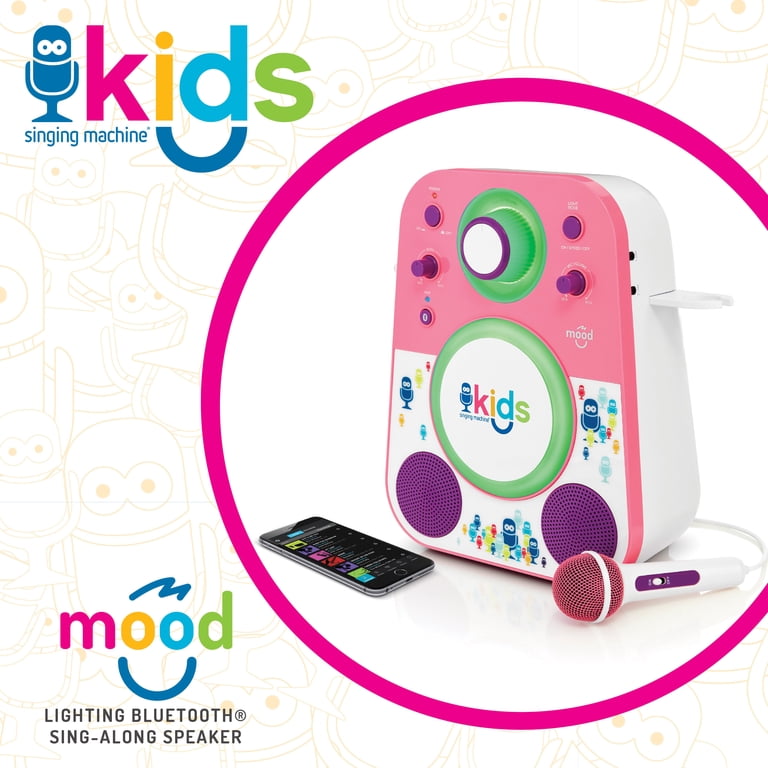 Singing Machine Kids Mood LED Glowing Bluetooth Sing-Along Speaker