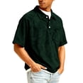 thumbnail image 2 of Garbnen Corduroy Polo Shirt for Men Lapel Button Down Mens Shirts Short Sleeve Big and Tall Athletic Summer Work Shirt for Men with Pocket, 2 of 5