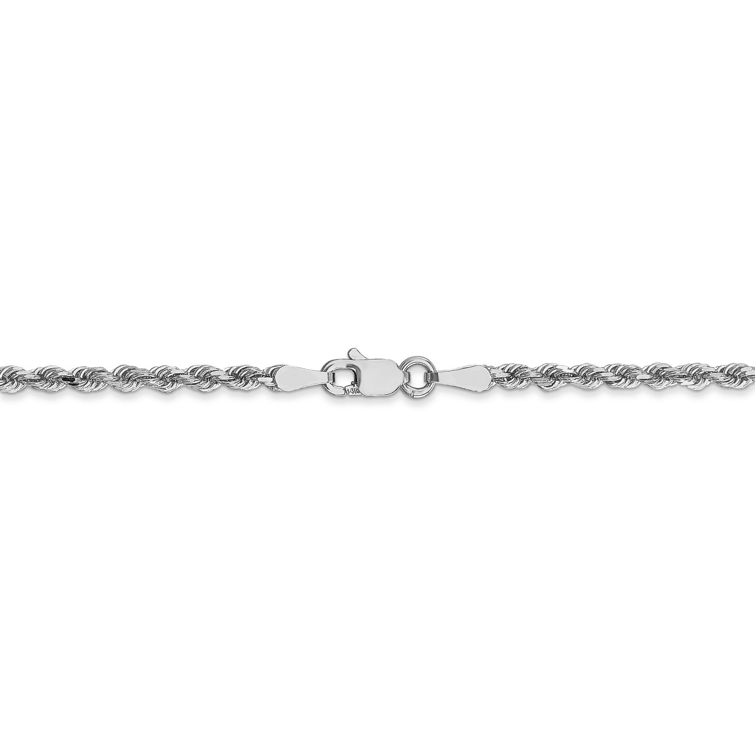 14k White Gold DiamondCut Rope Chain Necklace