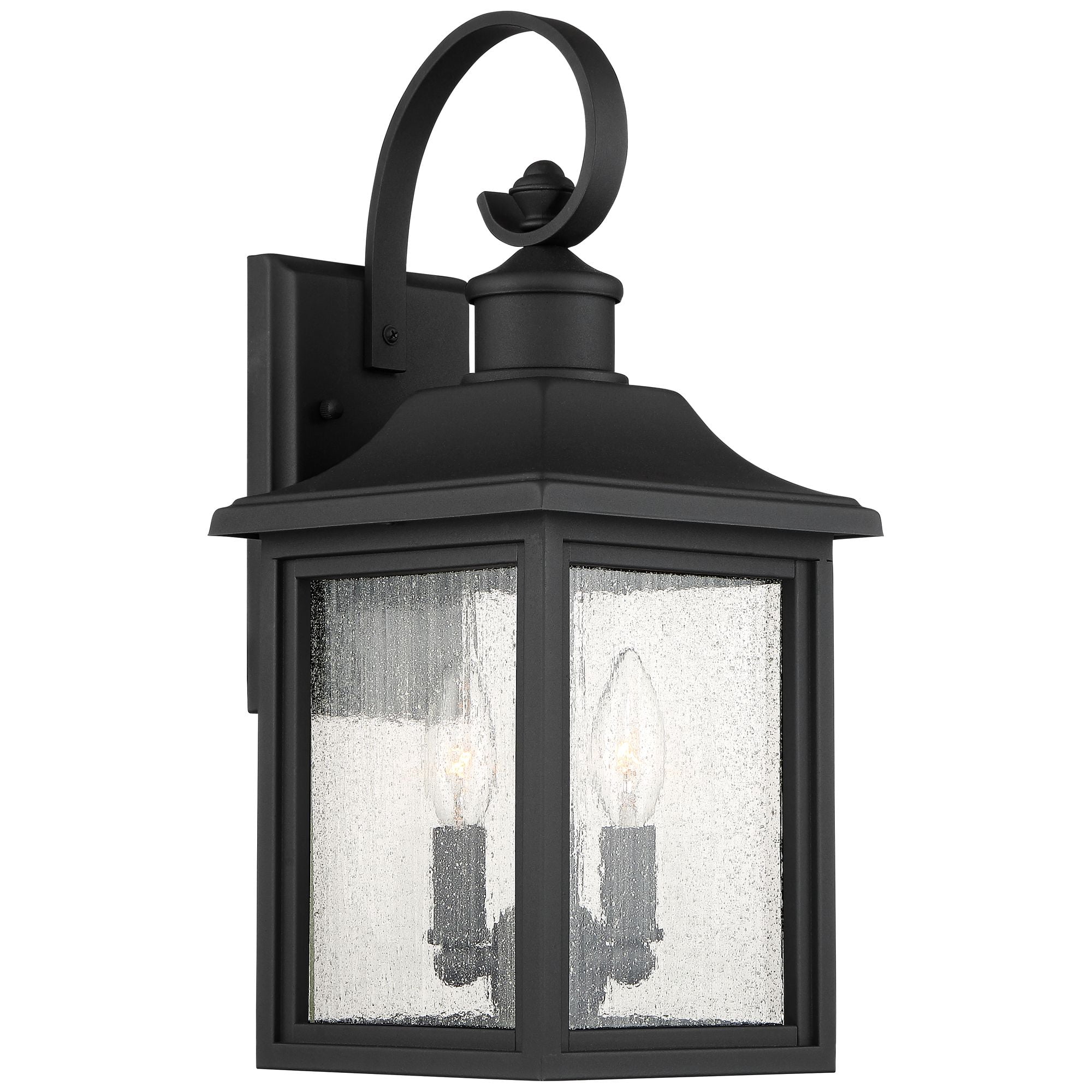 John Timberland Moray Bay Mission Outdoor Wall Light Fixture Black 17 3/4" Clear Seedy Glass for Post Exterior Barn Deck House Porch Yard Posts Patio