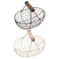 thumbnail image 1 of MasteelfCA 2pcs Basket With Wooden Handle Retro Storage Basket Kitchen Fruit Vegetable Basket, 1 of 7