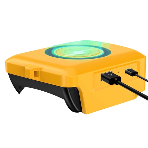 NATEFEMIN 15W Wireless Charger USB and Type-C Output for 20V Batteries Power Phones and Devices on the Go