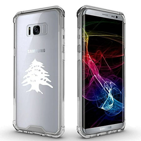 For Samsung Galaxy Clear Shockproof Bumper Case Hard Cover Cedar Tree Lebanon Lebanese (White For Samsung Galaxy