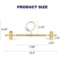 thumbnail image 2 of 10 Pack Premium Matte Gold Aluminum Pants Hangers, 12.2” Extra Smooth & Durable Metal Skirt Slack Hanger, Light & Sturdy Metal Rack for Trouser with 2-Adjustable Non Slip Clips Swivel Hook, 2 of 4