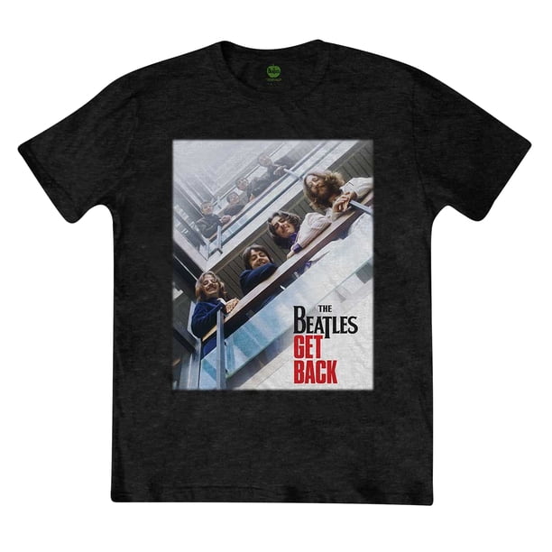 The Beatles - Camiseta Get Back Póster de Algodón para Adultos Unisex (Negro)
