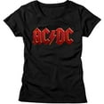 thumbnail image 1 of AC/DC Hard Rock Band Music Group Red Distressed Logo Womens T-Shirt Tee, 1 of 1