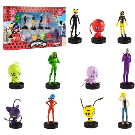 Miraculous Ladybug Stamps 12pk Cat Noir Marinette Tikki Party Favors Figure Set PMI International