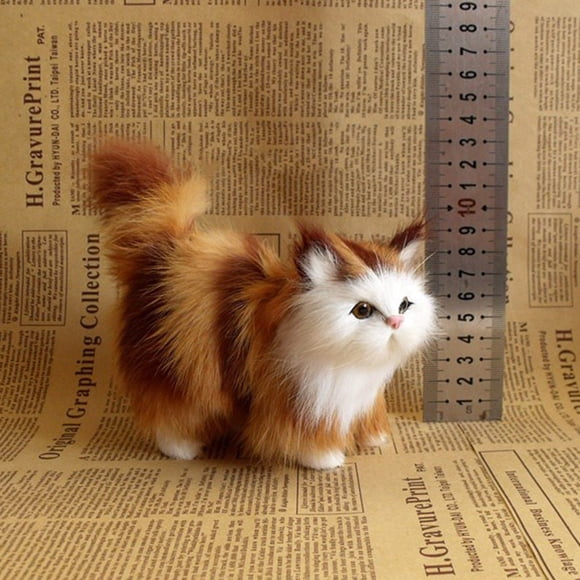 Lifelike Cat Toy Realistic Animal Stuffed Model Soft Cuddly Friend for Kids and Children as Idea