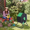 thumbnail image 2 of BuySphere Outdoor Composting Bin, 18.5 Gallon Single Chamber Small Tumbling Composter,Steel Frame Heavy Duty Barrel for Kitchen Garden Yard, 2 of 8