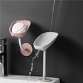 thumbnail image 3 of Toystoory Escurridor de jabón, soporte para ventosa, estante montado en la pared, escurridor de plástico Flexible, cocina, inodoro, baño Juegos de accesorios de baño Rosa claro, 3 of 6