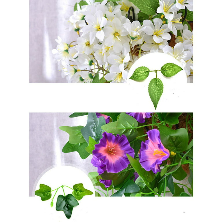 2 Pcs Artificial Hanging Flowers Winter Jasmine UV Resistant Fake