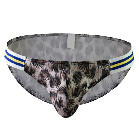 GHSOHS Mens Underwear Low Rise String Bikini Fashion Leopard Printed Panties Breathable Ultra Soft Thongs Briefs Underpants M